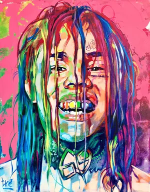 6ix9ine Rainbow Hair Wallpaper