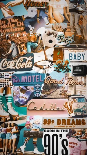 70s Aesthetic Desktop Collage Retro Memories Wallpaper