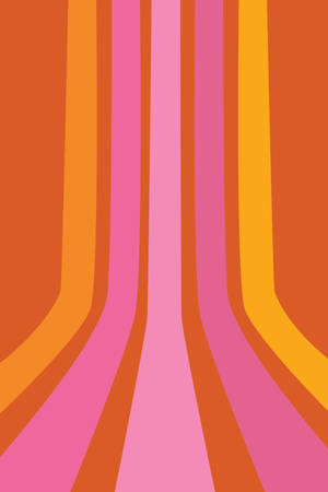 70s Pink And Orange Lines Wallpaper