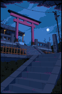 8 Bit Japan Torii Wallpaper