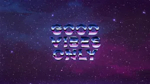 80's Style Good Vibe Space Background Wallpaper