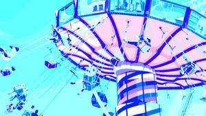 80s Retro Vintage Theme Park Ride Wallpaper