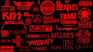 80s Rock Red Aesthetic Wallpaper