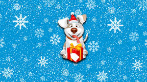 8k Christmas Dog Background Wallpaper