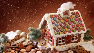 8k Christmas Gingerbread House Wallpaper