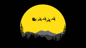 8k Christmas Santa Night Silhouette Wallpaper