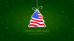 8k Christmas Tree American Flag Wallpaper