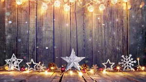 8k Christmas Vintage Wood Design Wallpaper