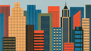90s Computer With A Skyline Wallpaper