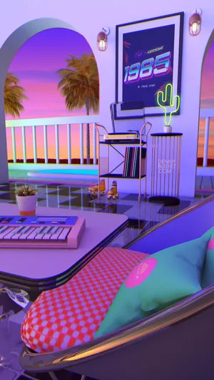 90s Retro Lounge Wallpaper