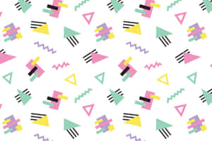 90s Style Geometric Shapes Wallpaper