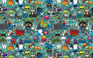 90s Style Grafitti Collage Wallpaper