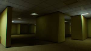 A 3d Image Of A Room With A Light On It Wallpaper