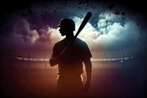 A Baseball Bat Perfectly Poised On The Field Wallpaper