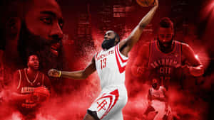 A Basketball Player Is Holding A Basketball In His Hands Wallpaper