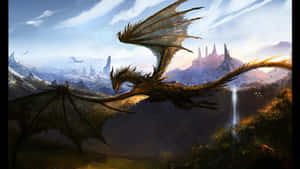 A Beautiful Dragon In Flight Wallpaper