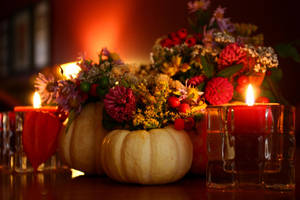 A Beautiful Thanksgiving Flower Arrangement To Brighten Up Your Holiday Wallpaper
