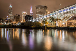 A Beautiful View Of The Detroit Superior Bridge In Cleveland Wallpaper