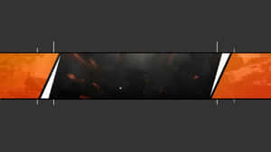 A Black And Orange Banner With A Black Background Wallpaper