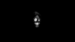 A Black And White Image Of A Scary Face Wallpaper