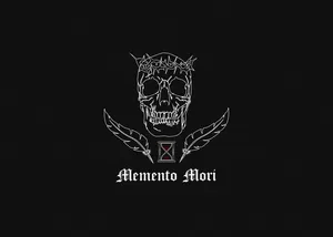 A Black And White Image Of A Skull With A Skull And A Cross Wallpaper