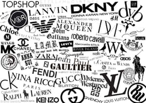 A Black And White Image Of Many Different Brands Wallpaper