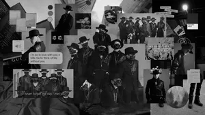 A Black And White Photo Of A Group Of People Wallpaper