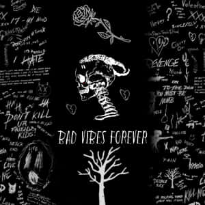 A Black Background With A Tree And Writing On It Wallpaper