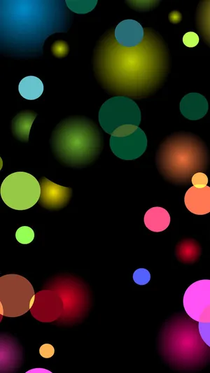 A Black Background With Many Colorful Circles Wallpaper