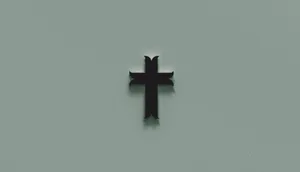 A Black Cross Is Placed On A Wall Wallpaper