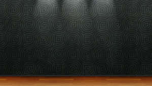 A Black Wallpaper With A Wooden Floor And Spotlights Wallpaper