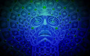 A Blue And Green Image Of A Man's Head Wallpaper