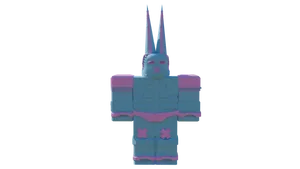 A Blue And Purple 3d Model Of A Man With Horns Wallpaper