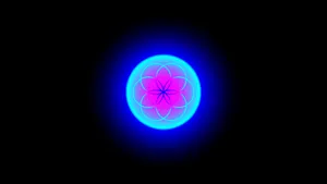 A Blue And Purple Circular Object On A Black Background Wallpaper