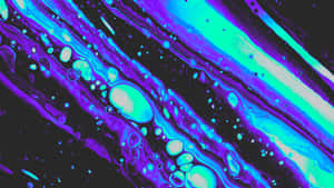 A Blue And Purple Liquid With Bubbles Wallpaper