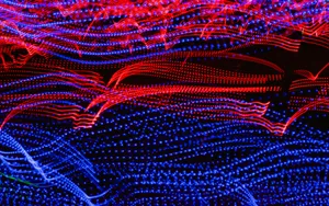 A Blue And Red Light Wallpaper