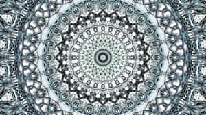 A Blue And White Circular Pattern Wallpaper