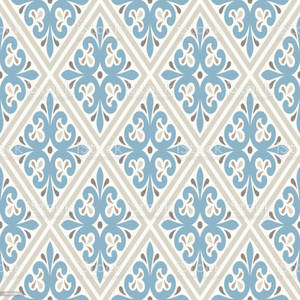 A Blue And White Tile Pattern Stock Photo Wallpaper
