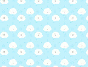 A Blue Background With White And Blue Sheep Wallpaper