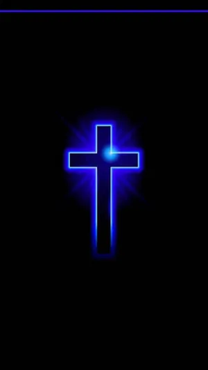A Blue Cross On A Black Background Wallpaper