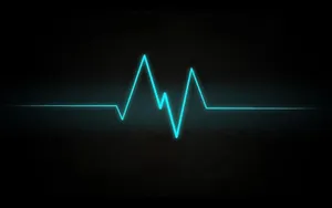 A Blue Heartbeat On A Black Background Wallpaper