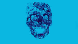 A Blue Skull With A Blue Background Wallpaper