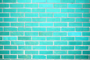 A Brick Wall With A Turquoise Color Wallpaper