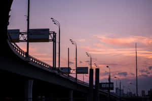 A Bridge With A Sign Wallpaper