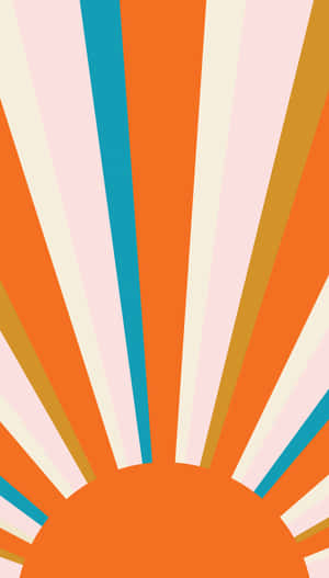 A Bright Orange Sunburst Wallpaper