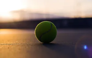 A Brightly Colored Tennis Ball On A Fresh White Background. Wallpaper