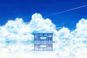 A Building With A Cloud In The Sky Wallpaper