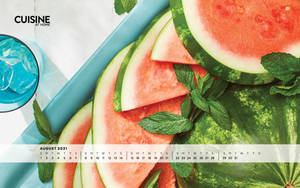 A Calendar With Watermelon And Mint Wallpaper