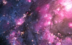 A Captivating Combination Of Pink And Purple Hues, With Milky Way Stars To Light The Sky. Wallpaper