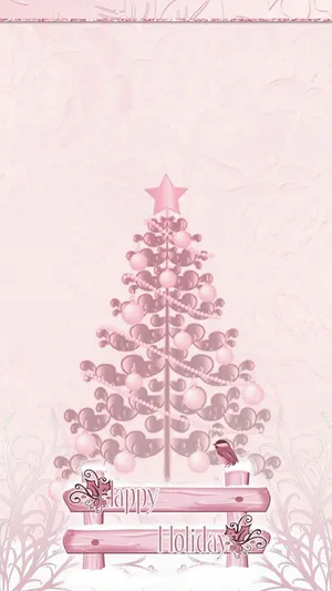 A Captivating Pink Christmas Delight Wallpaper